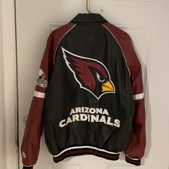 Arizona Cardinals men’s large leather jacket with Diamond stitch lining - Picture 3 of 8